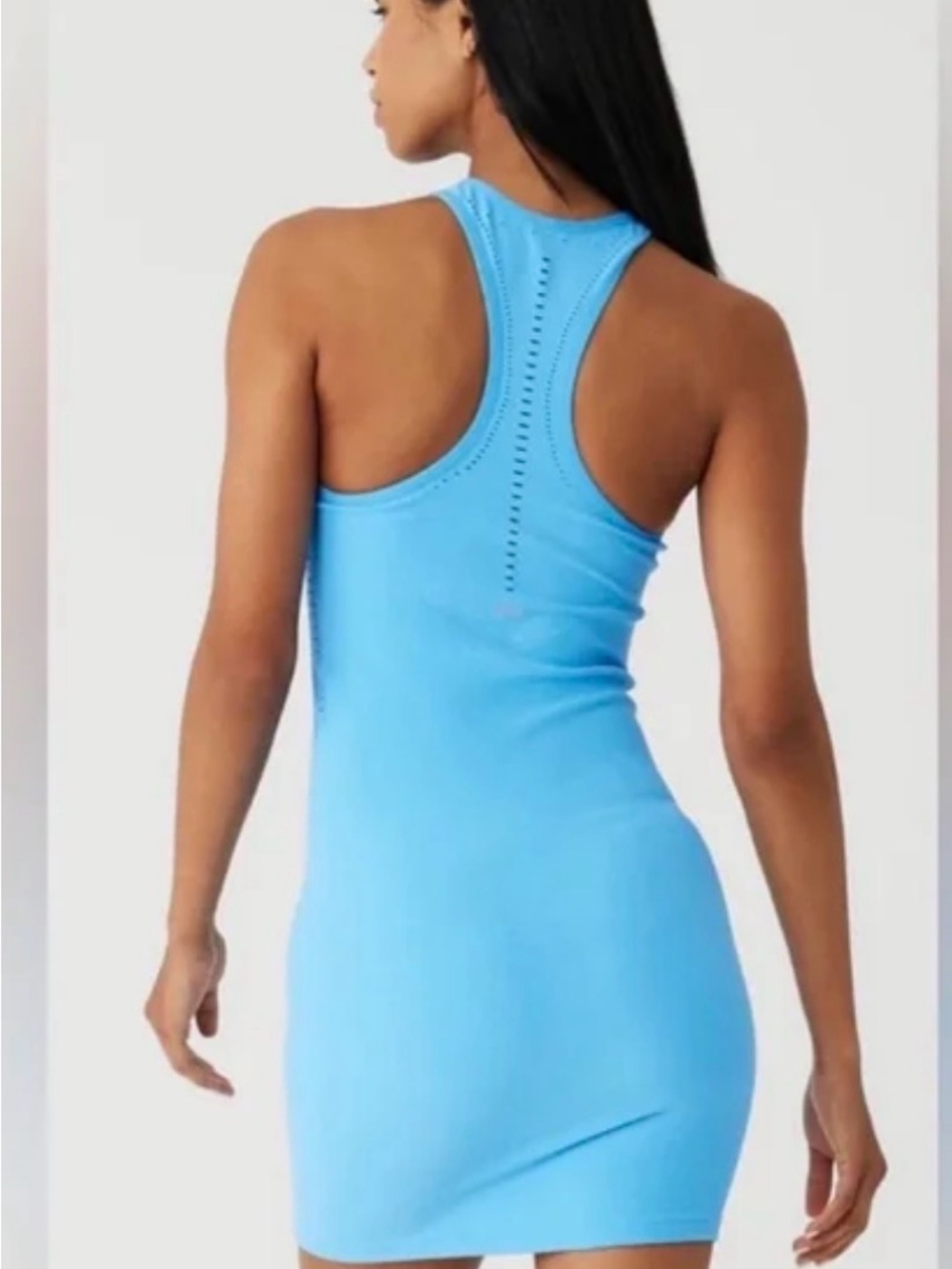 ALO Yoga Bright Blue Racerback Bodycon Dress. Seamless. Small. So cute!